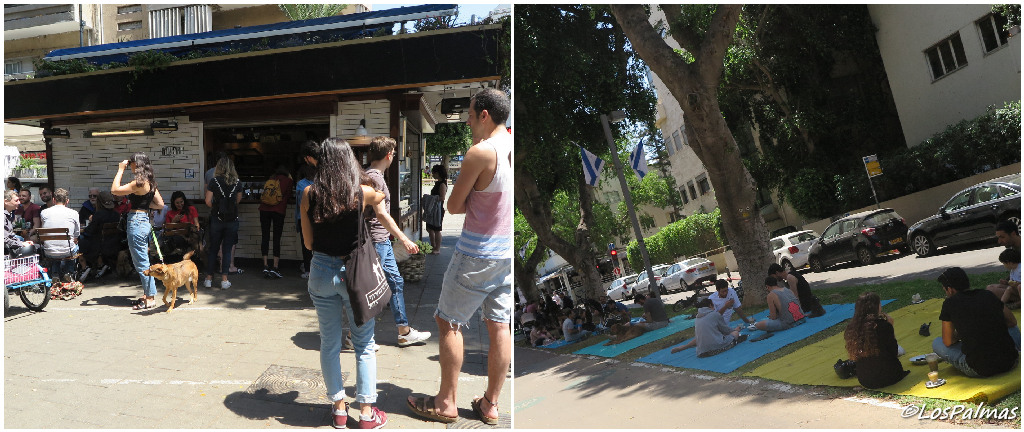 Terrazas, kioscos y sol en Tel Aviv