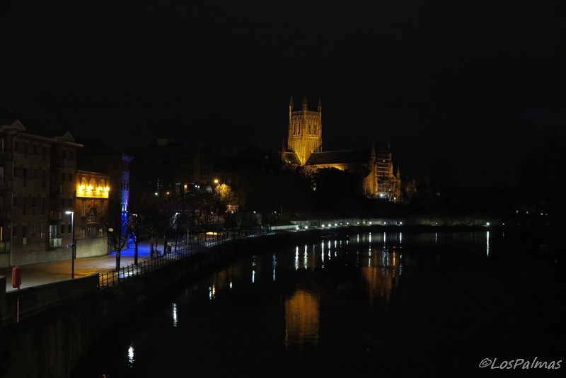 Catedral de Worcester - vista nocturna- England Inglaterra Inghilterra